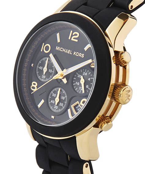 michael kors mens gold watch with black face|Michael Kors black watch women's.